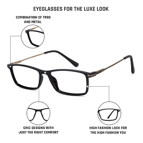 Lenskart Air Online Black Full Rim Rectangle left side