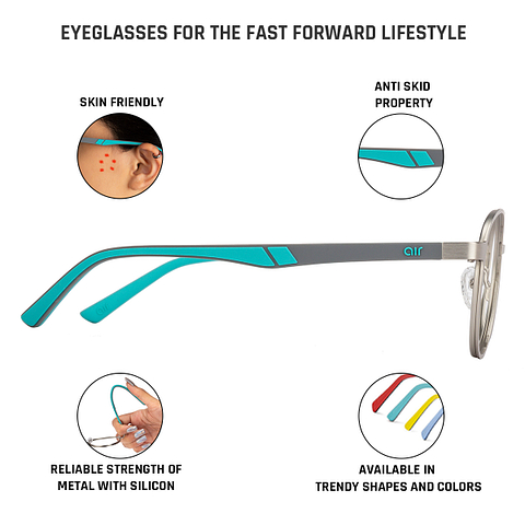 Lenskart Air Online Silver Full Rim Round right side