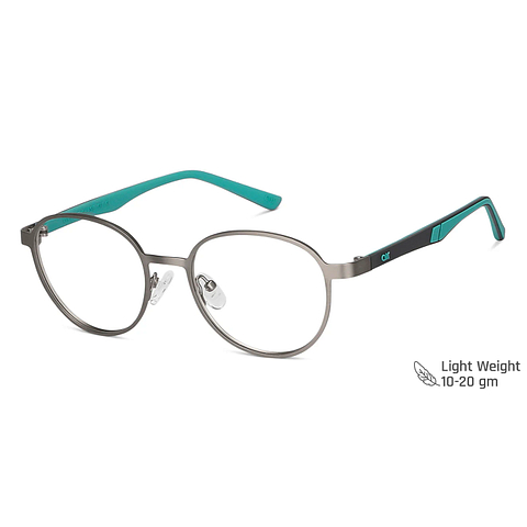 Lenskart Air Online Matte Silver Full Rim Round left side