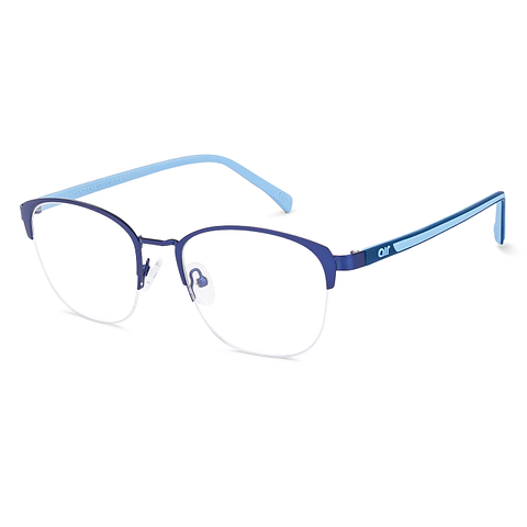 Lenskart Air Online Sky Blue Half Rim Square left side