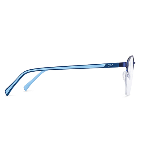 Lenskart Air Online Sky Blue Half Rim Square left side