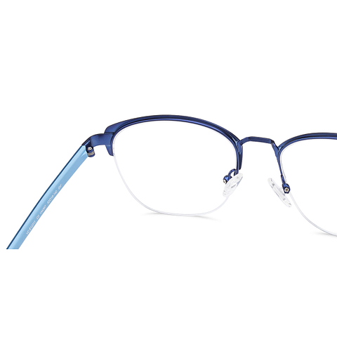 Lenskart Air Online Sky Blue Half Rim Square right side