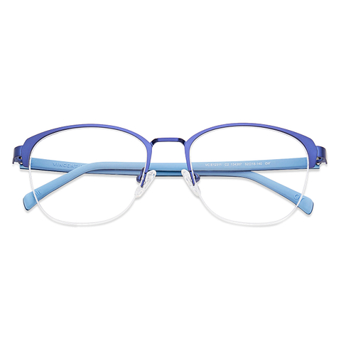 Lenskart Air Online Sky Blue Half Rim Square left side