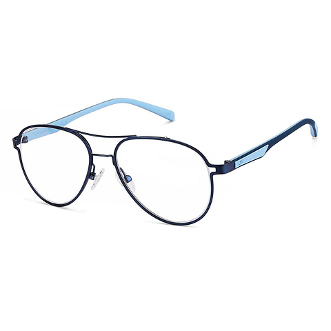 Lenskart Air Online Sky Blue Full Rim Aviator left side