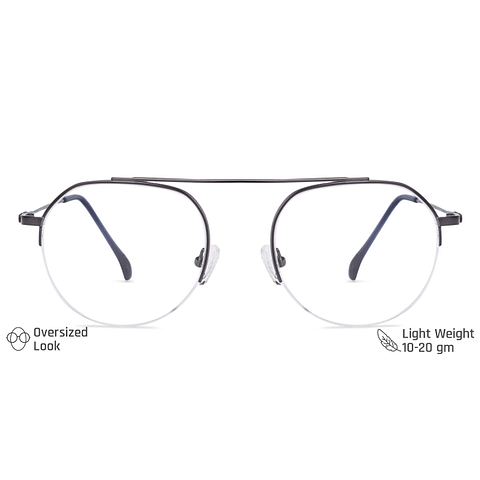 Vincent Chase Online Gunmetal Half Rim Geometric left side