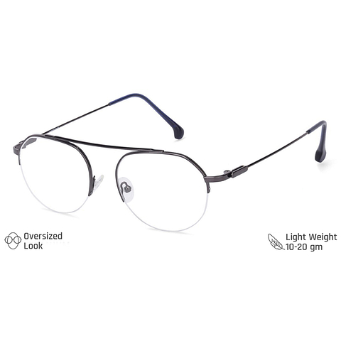 Vincent Chase Online Gunmetal Half Rim Geometric right side