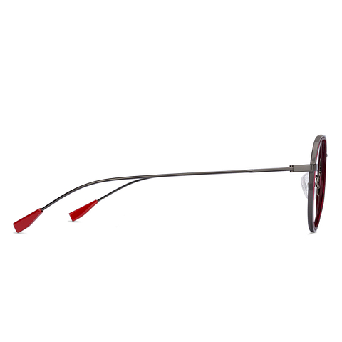 Vincent Chase Online Gunmetal Maroon Full Rim Round left side