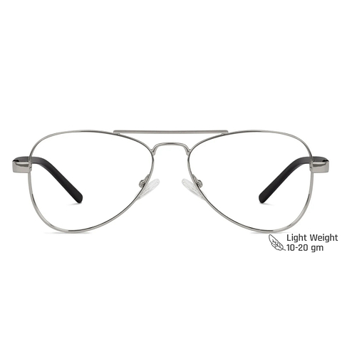 Vincent Chase Online Silver Full Rim Aviator left side