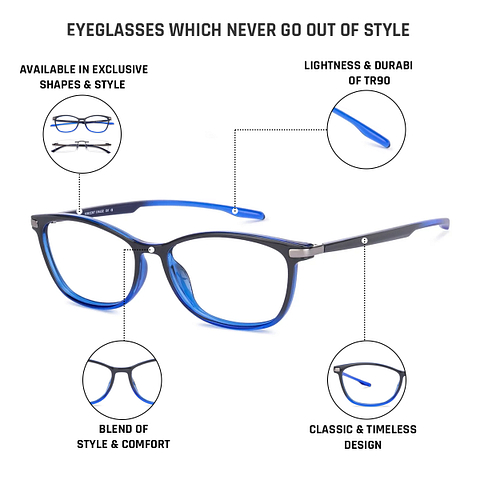 Lenskart Air Online Blue Transparent Full Rim Cat Eye left side