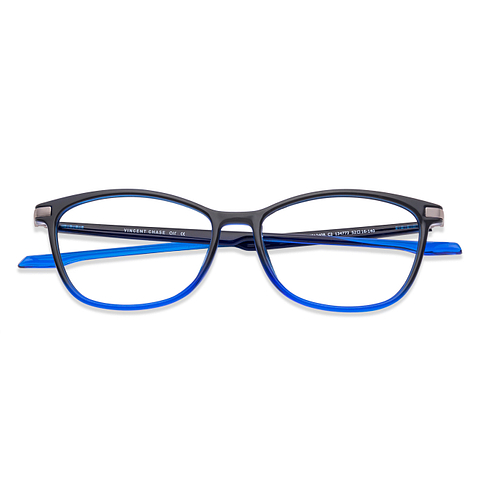 Lenskart Air Online Grey Blue Transparent Full Rim Cat Eye right side