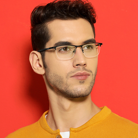 Lenskart Air Online Black Half Rim Rectangle left side
