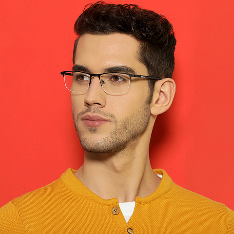 Lenskart Air Online Black Half Rim Rectangle right side