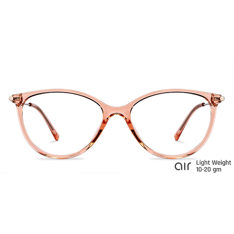 Lenskart Air Online Pink Transparent Full Rim Cat Eye left side