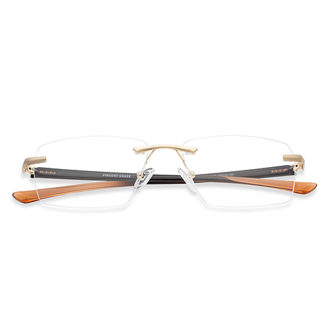 Lenskart Air Online Gold Rimless Rectangle right side