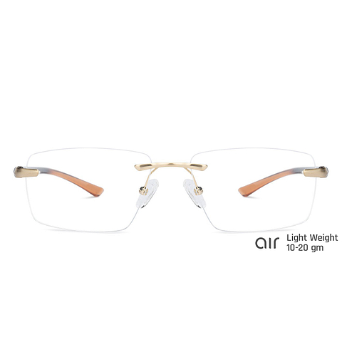 Lenskart Air Online Gold Rimless Rectangle left side