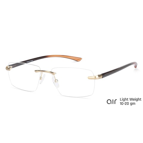 Lenskart Air Online Gold Rimless Rectangle right side