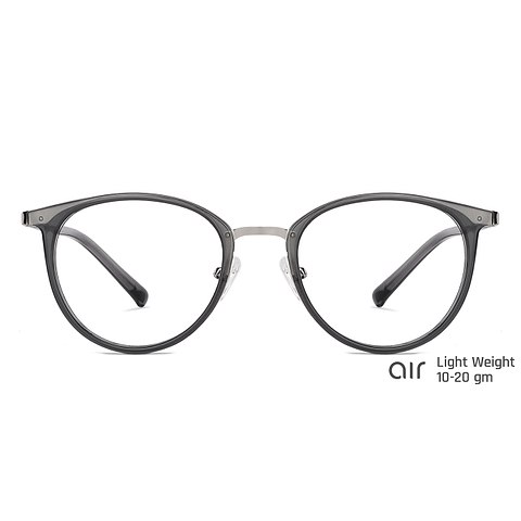 Lenskart Air Online Grey Silver Full Rim Round left side