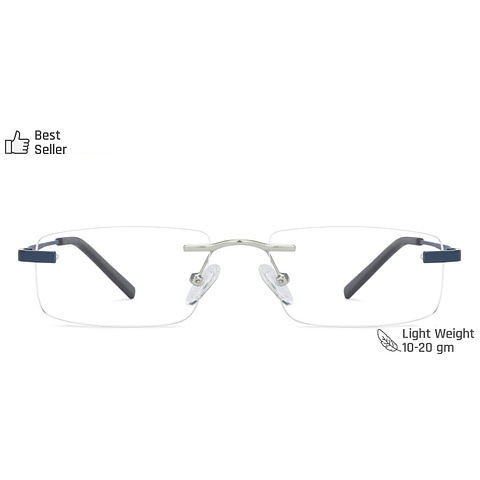 Vincent Chase Online Silver Rimless Rectangle right side