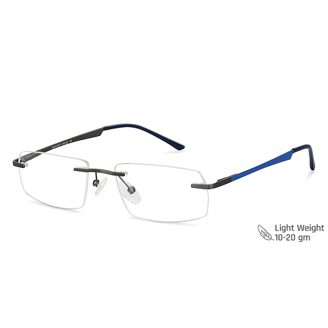Vincent Chase Online Mid Gunmetal Rimless Rectangle left side