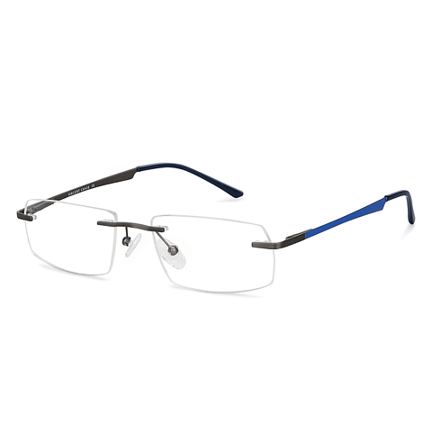 Vincent Chase Online Mid Gunmetal Rimless Rectangle right side