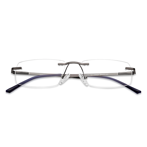 Vincent Chase Online Mid Gunmetal Rimless Rectangle left side