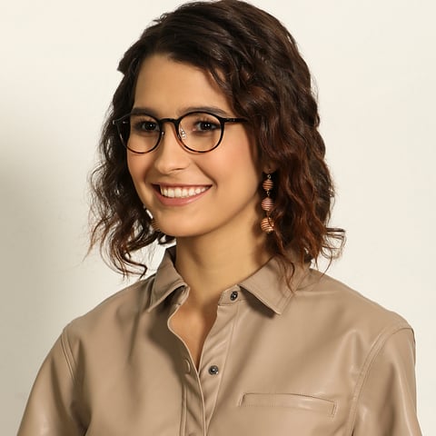 Lenskart Air Online Light Brown Full Rim Round left side