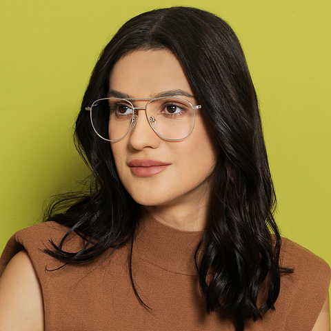 Vincent Chase Online Silver Full Rim Aviator left side