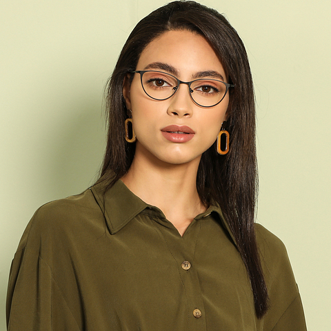 Vincent Chase Screen Glasses Black Full Rim Cat Eye left side