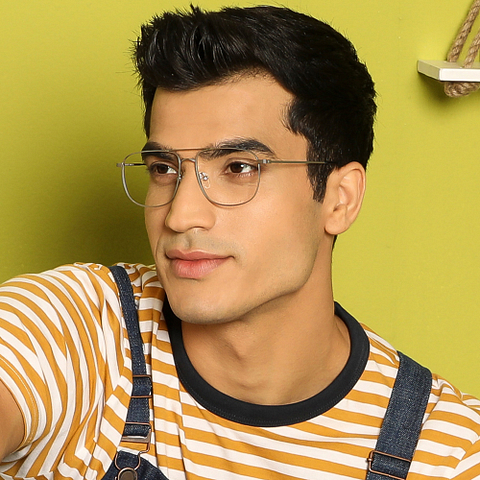 Vincent Chase Online Mid Gunmetal Full Rim Square left side