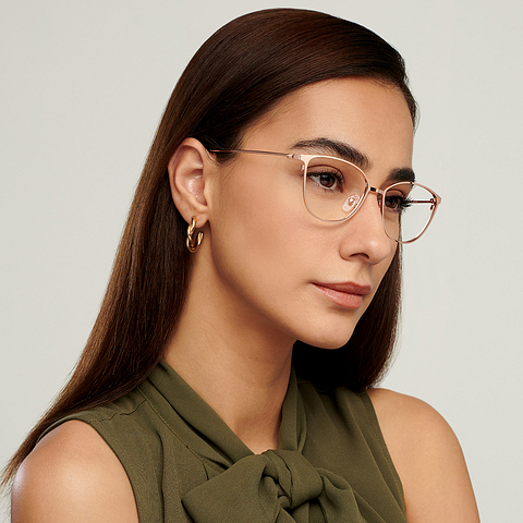 Vincent Chase Online Gold Full Rim Cat Eye left side