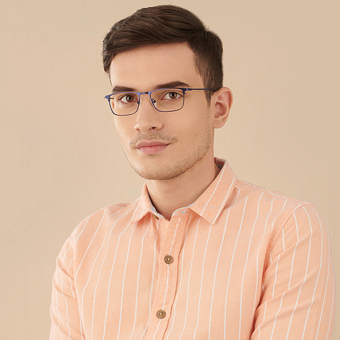 Vincent Chase Online Sky Blue Full Rim Rectangle left side