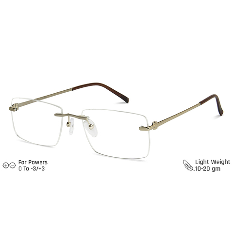 Vincent Chase Online Golden Rimless Rectangle right side