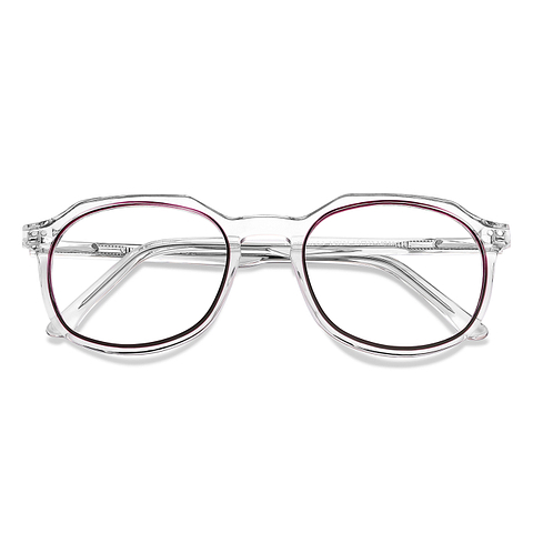 Vincent Chase Online Purple Transparent Full Rim Geometric left side
