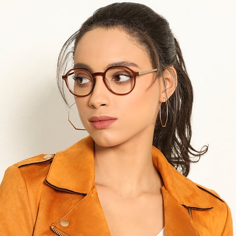 Vincent Chase Online Brown Transparent Full Rim Round right side