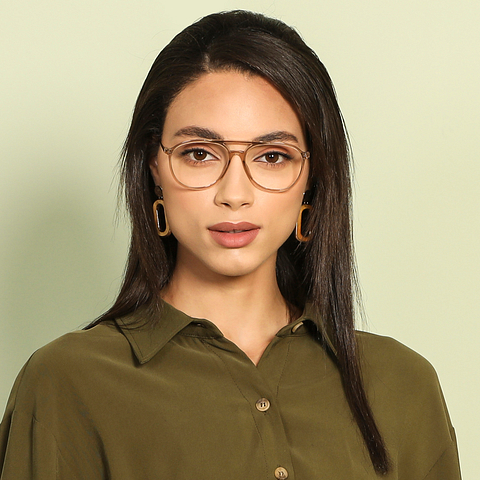 Vincent Chase Online Brown Transparent Full Rim Aviator right side