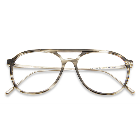 Vincent Chase Online Light Gray Full Rim Aviator left side