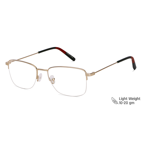 Vincent Chase Screen Glasses Gold Half Rim Square right side