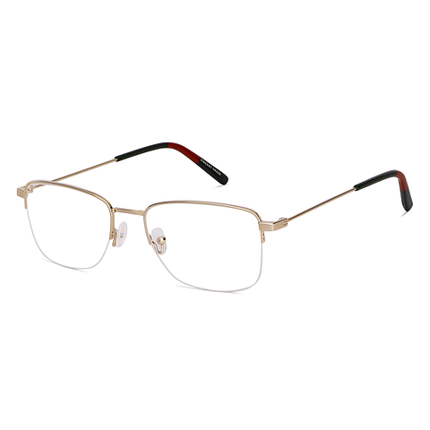 Vincent Chase Screen Glasses Gold Half Rim Square right side