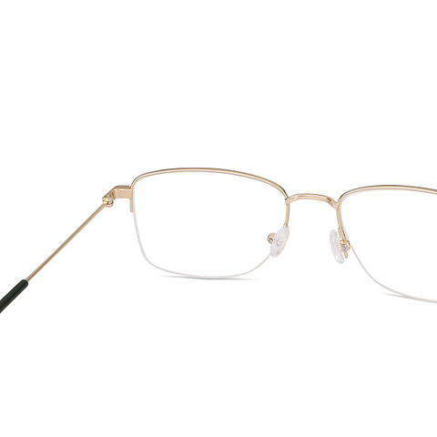 Vincent Chase Screen Glasses Gold Half Rim Square right side