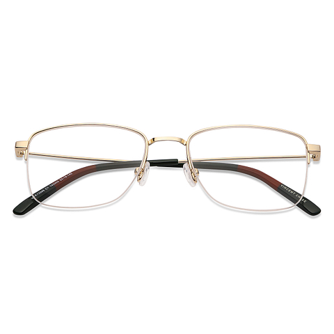 Vincent Chase Screen Glasses Gold Half Rim Square left side