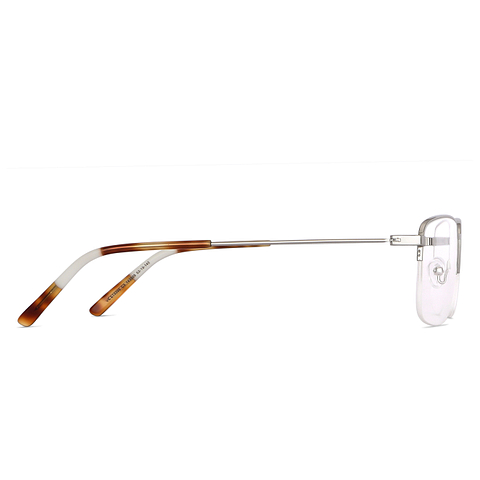 Vincent Chase Screen Glasses Silver Half Rim Square left side