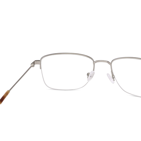 Vincent Chase Screen Glasses Silver Half Rim Square right side