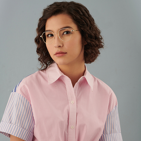 Vincent Chase Screen Glasses Gold Full Rim Geometric right side
