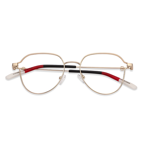 Vincent Chase Screen Glasses Gold Full Rim Geometric left side
