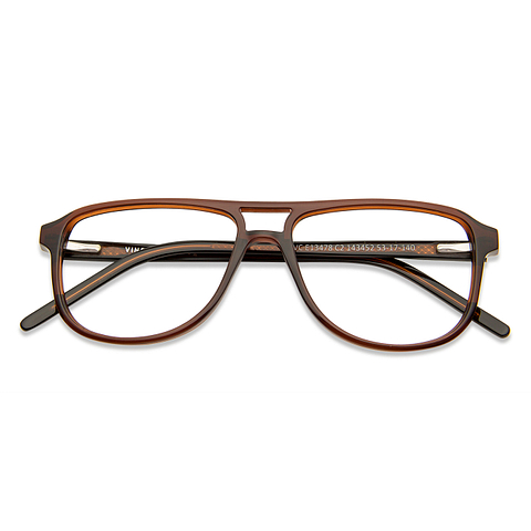 Vincent Chase Online Brown Transparent Full Rim Aviator right side