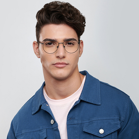 Vincent Chase Online Black Full Rim Aviator left side