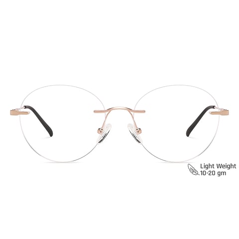 Vincent Chase Online Gold Rimless Round left side