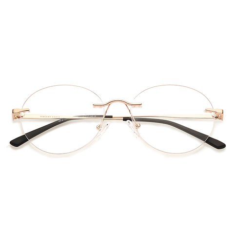 Vincent Chase Online Gold Rimless Round left side