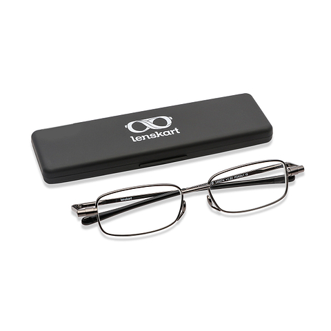 Lenskart READERS Gunmetal Dark Gunmetal Full Rim Rectangle Lenskart READERS LK E13690 Only for 1 5 Prefitted Powers right side
