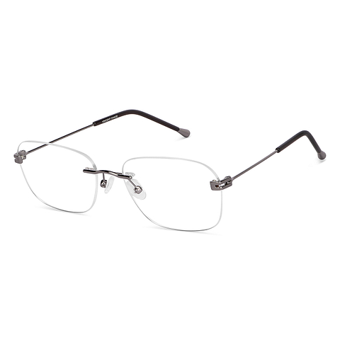 Vincent Chase Online Gunmetal Rimless Rectangle right side